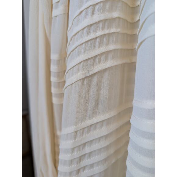 Mes Demoiselles Paris Silk Sheer Stripe Paneled Nightgown Douceur Ivory 42 - Picture 10 of 12